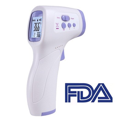 FDA厂数字电子儿童温度计婴儿红外线电子非接触式英文测温枪长坤