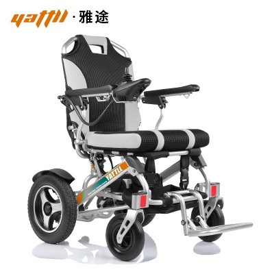 外贸出口品质轻便折叠便携电动轮椅老年人残疾人免充气代步电动车