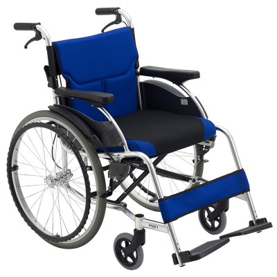 Miki 三贵 轮椅车 MCS-43JL 蓝色 W4 老人残疾人手推代步车