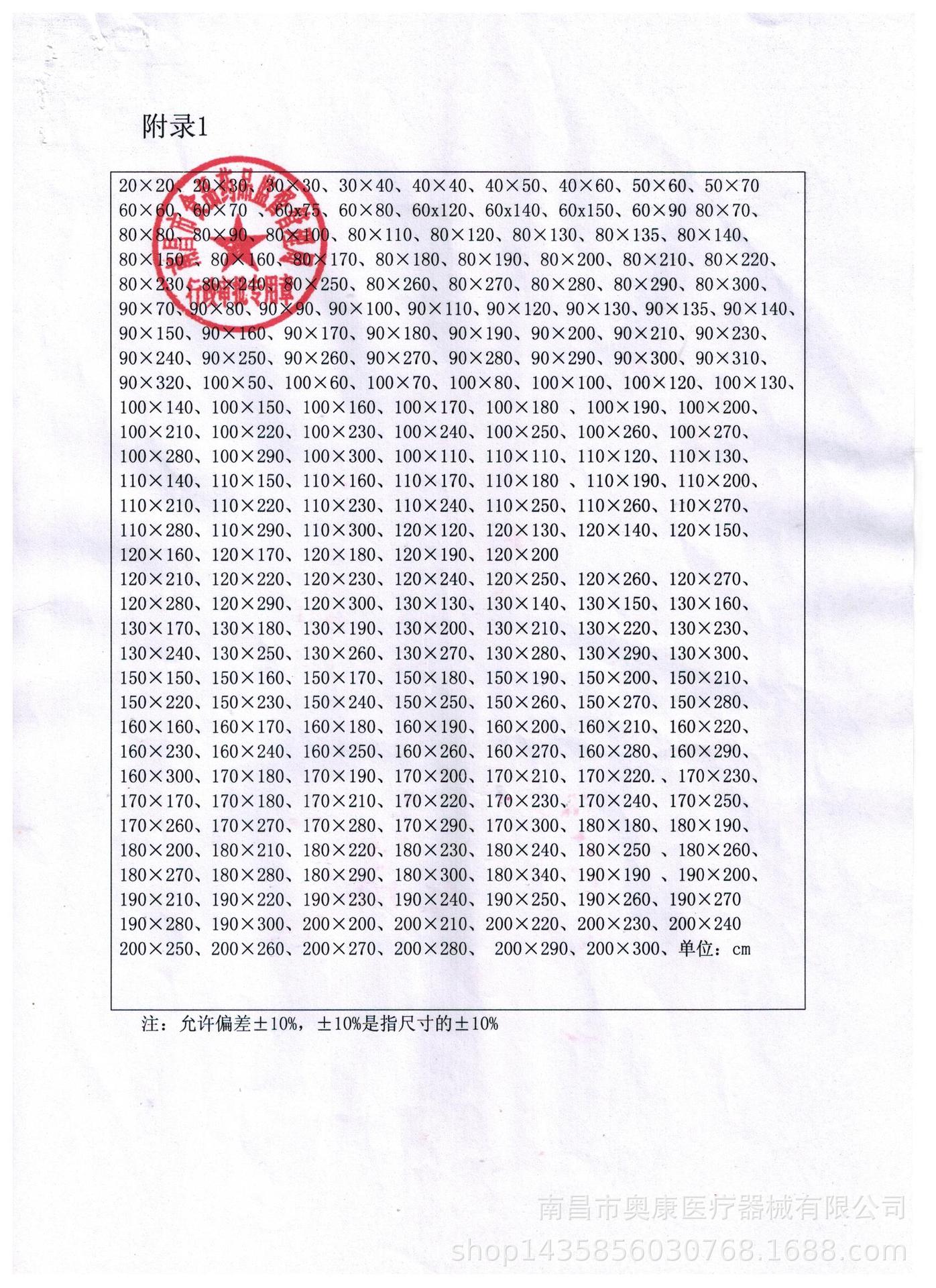 护理垫附录