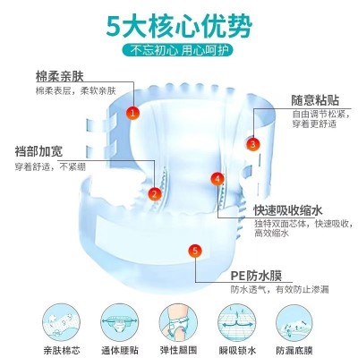 海氏海诺护理垫10片装 可随意粘贴 全围腰贴 棉芯 成人纸尿裤批发图3