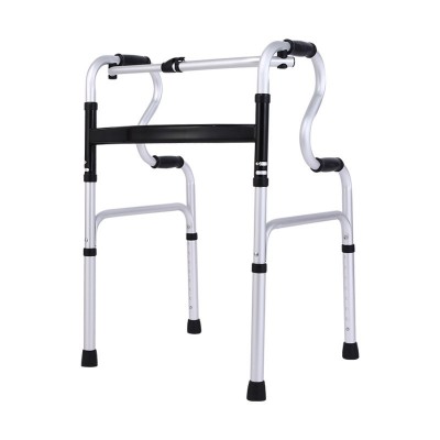 铝合金辅助器 步行器 可调节高度 老人折叠学步车 老年四脚拐杖