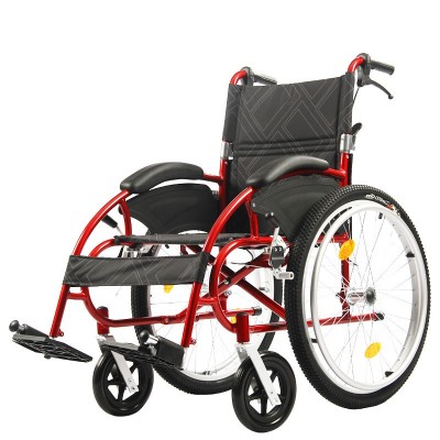 运动休闲轮椅折叠轻便携带超轻铝合金减震手推车残疾人手动代步车