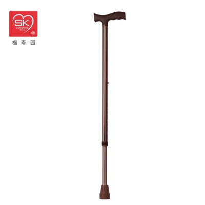 老人拐杖 铝合金古铜单脚高低调节助行拐杖 户外登山助行器拐杖