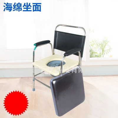 供应不锈钢折叠坐便椅 老年人孕妇带靠背马桶凳带盖板马桶椅