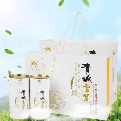 绿茶2021年新茶高山云雾毛尖浓香回甘茶青城雪芽茶叶礼盒伴手礼