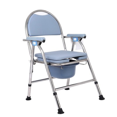 老人坐便椅厂家批发不锈钢坐厕椅孕妇增高马桶折叠坐便器移动便凳