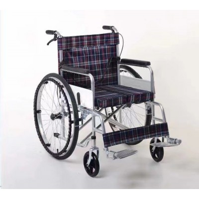 手动轮椅加厚钢管老人残疾人代步助力车自动轻便折叠简易手推车