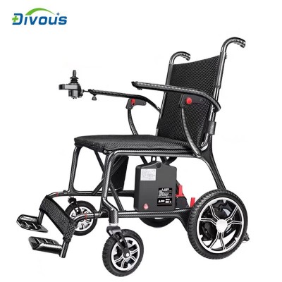 超轻老人出行四轮电动折叠轻便代步轮椅车