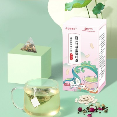 白芸豆冬瓜荷叶茶 代用茶厂家源头 干荷叶决明子玫瑰花甘草冬瓜茶图2