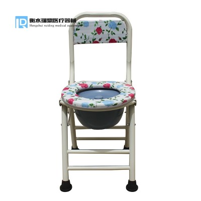 黑白两色老人坐便椅 便携式孕妇坐便器 家用简易成人马桶椅