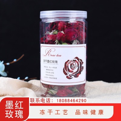 云南特产冻干墨红玫瑰花茶新货整朵玫瑰花冠食用干花现货批发