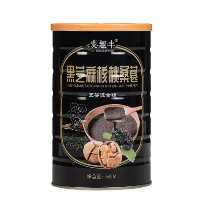 麦趣丰 黑芝麻桑葚粉核桃粉 黑豆粉糊代餐粉 五谷粉冲饮食品 600g图4