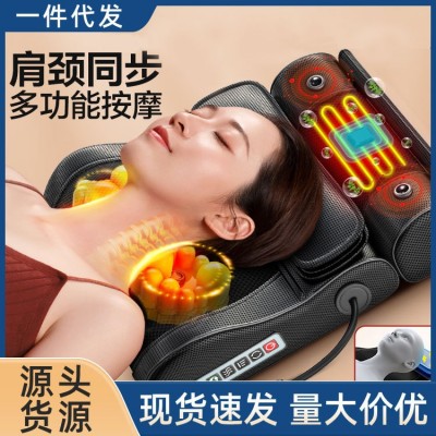 跨境工厂按摩枕头部颈椎智能肩颈按摩仪颈部脊椎多功能按摩器枕头