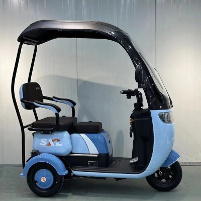 新款带棚电动三轮车小型成人家用电动三轮车休闲代步车老年人孩子