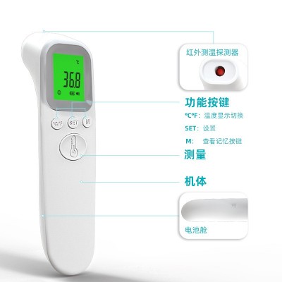 板式额温枪手持式非接触家用人体测温仪三色背光外贸图2